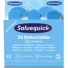 Salvequick sininen muovilaastari 6x35 kpl/viuhka
