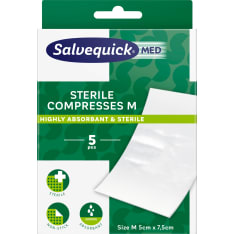 SalvequickMED Sterile Compresses M 5 kpl steriili sidetaitos
