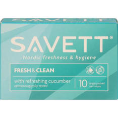 Savett Fresh & Clean 10 kpl kosteuspyyhe
