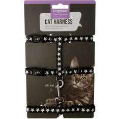 Dogman Star black cat harness set