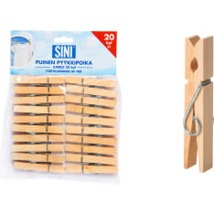 Sini 20 kpl puinen pyykkipoika