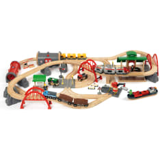 BRIO Rail & Road Deluxe Railway Set 87-osainen junaratasetti