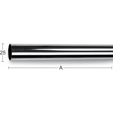 Habo 2200 2000 mm kromi vaatetanko