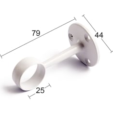 Habo 759-25 valkoinen putkenkannatin