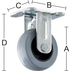 Habo 4207 75 mm fixed furniture wheel