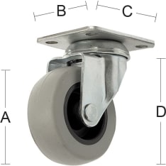 Habo 4010 100 mm swivel furniture wheel