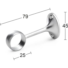 Habo 758-25 mattakromi putkenkannatin