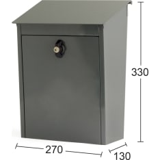 Habo 9441B harmaa lukollinen postilaatikko