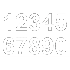 Habo 0-9 x2 50mm white sticker numbers