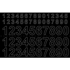 Habo 0-9 x3 13/26 mm black sticker numbers