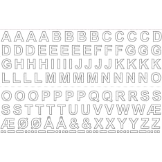 Habo 13 mm white a-z vinyl sticker letters
