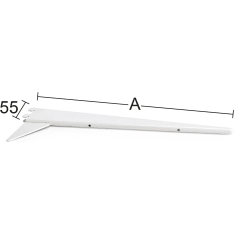 Habo 611 450 mm valkoinen U-kannatin