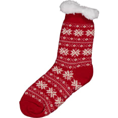 1-P Ladies Cosy Home Socks, Christmas Design