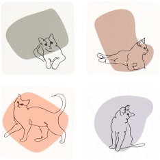 Noble House Cats 4 pcs coaster