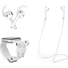North Airpods Sport Kit Silicone Earpads Neckband Wristwatch holder White.