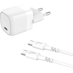 Gear 220V 1xUSB-C PD/PPS 25W, johto USB-C -USB-C 2.0 1m verkkolaturi