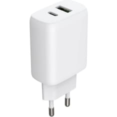 Gear 220V 1xUSB-C + 1xUSB-A PD/PPS 30W+18W QC valkoinen laturi