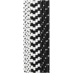 Duni paper whistle 25 pcs black-white