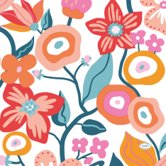 Duni vibrant bloom 33cm 20pc napkin