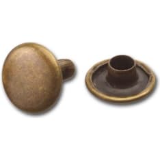 Antique brass 9 mm x 9 mm double rivet on the same side
