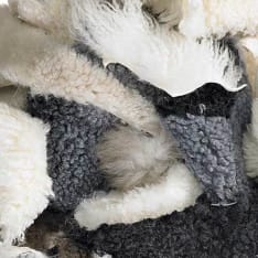Mixed color sheep fur pieces