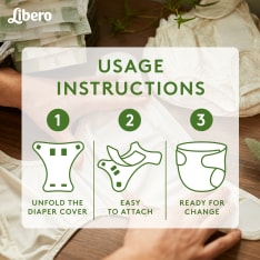 Libero Touch Hybrid koko S 3-8 kg pestävä kankainen vaippahousu