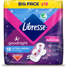 Libresse Night Ultra Large+ Wing 18kpl terveysside