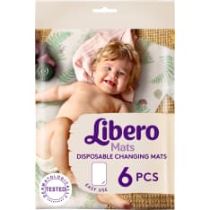 Libero 6 kpl kertakäyttöinen vaipanvaihtoalusta