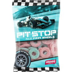 Pit Stop Bublegum Fizzy Wheels 50 g karkkipussi