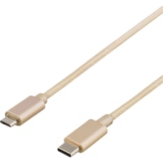 Deltaco kullanvärinen USB-C - Micro USB kaapeli