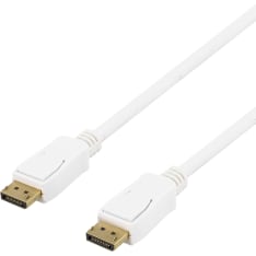 Deltaco valkoinen DisplayPort näyttökaapeli