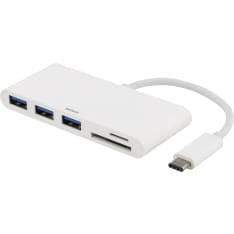 Deltaco USBC-HUB USB-C hubi muistikortinlukijalla