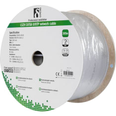 Deltaco TP-55 U/FTP Cat6a asennuskaapeli 305m kela 500MHz LSZH harmaa