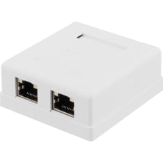 Deltaco VR-218 suojattu pinta-asennettava datarasia 2xRJ45