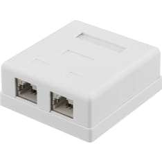 Deltaco VR-221 suojattu pinta-asennettava datarasia 2xRJ45
