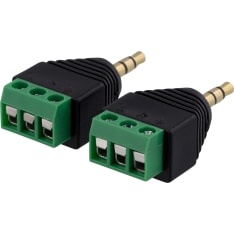 Deltaco TBL-1007 3-pin terminal block - 3.5 mm male adapter