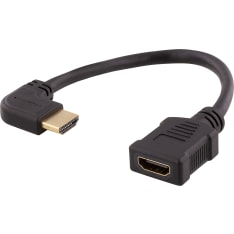 Deltaco taipuisa HDMI uros-naaras sovitin kulmaliittimellä