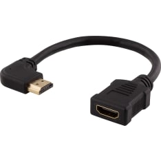Deltaco taipuisa HDMI uros-naaras sovitin kulmaliittimellä