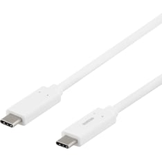 Deltaco 1 m valkoinen USB-C kaapeli