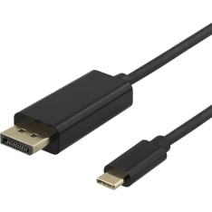 Deltaco musta USB-C - DisplayPort 4K kaapeli