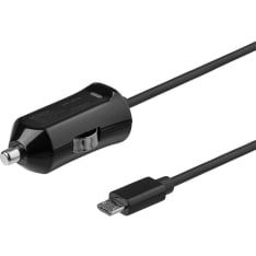 Deltaco USB-CAR129 Micro USB autolaturi kiinteällä kaapelilla