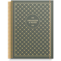 Burde Organizer & Notes vihreä 2025-2026 lukuvuosikalenteri