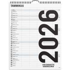 Burde Black and white 2026 family calendar