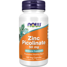 Now Foods Sinkkipikolinaatti Zinc Picolinate 50mg 120 kaps. ravintolisä