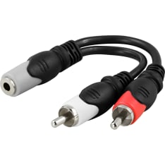 Deltaco AA-6A 3.5mm female - 2xRCA male adapter