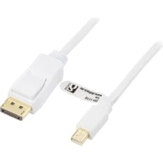 Deltaco DP-1110 valkoinen 1 m DisplayPort - MiniDP näyttökaapeli