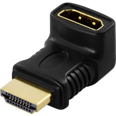 Deltaco HDMI uros-naaras sovitin kulmaliittimellä