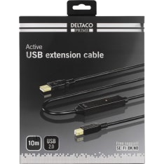 Deltaco Prime USB-EX10M 10m aktiivinen USB 2.0 kaapeli