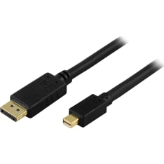 Deltaco DP-1121 musta 2 m DisplayPort - MiniDP näyttökaapeli