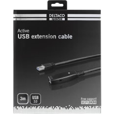 Deltaco Prime USB3-1001 3m aktiivinen USB 3.0 jatkokaapeli